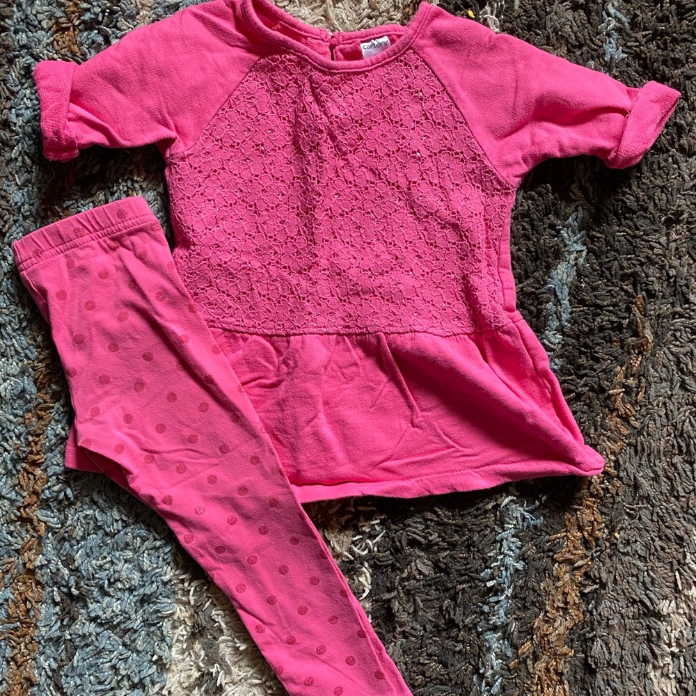 Carter’s 2-piece girls pink outfit 3T
